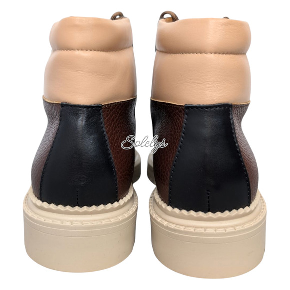 Beklina Castagna Chocolate Brown Pebbled Leather Ankle Hiking Boot Womens 10 NEW - Picture 3 of 10